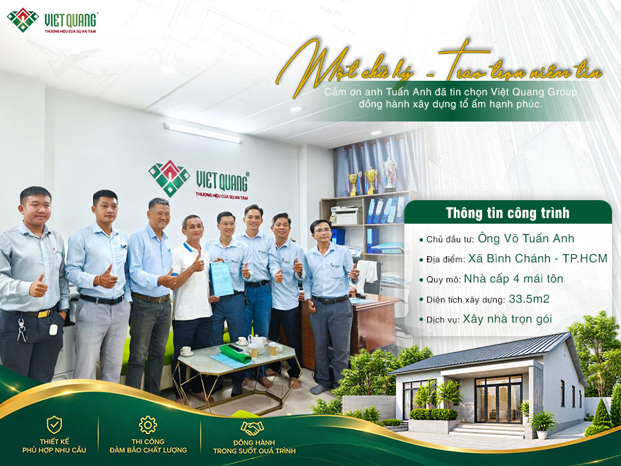 Ký hợp đồng xây nhà trọn gói xã Bình Chánh – Gia đình anh Tuấn Anh